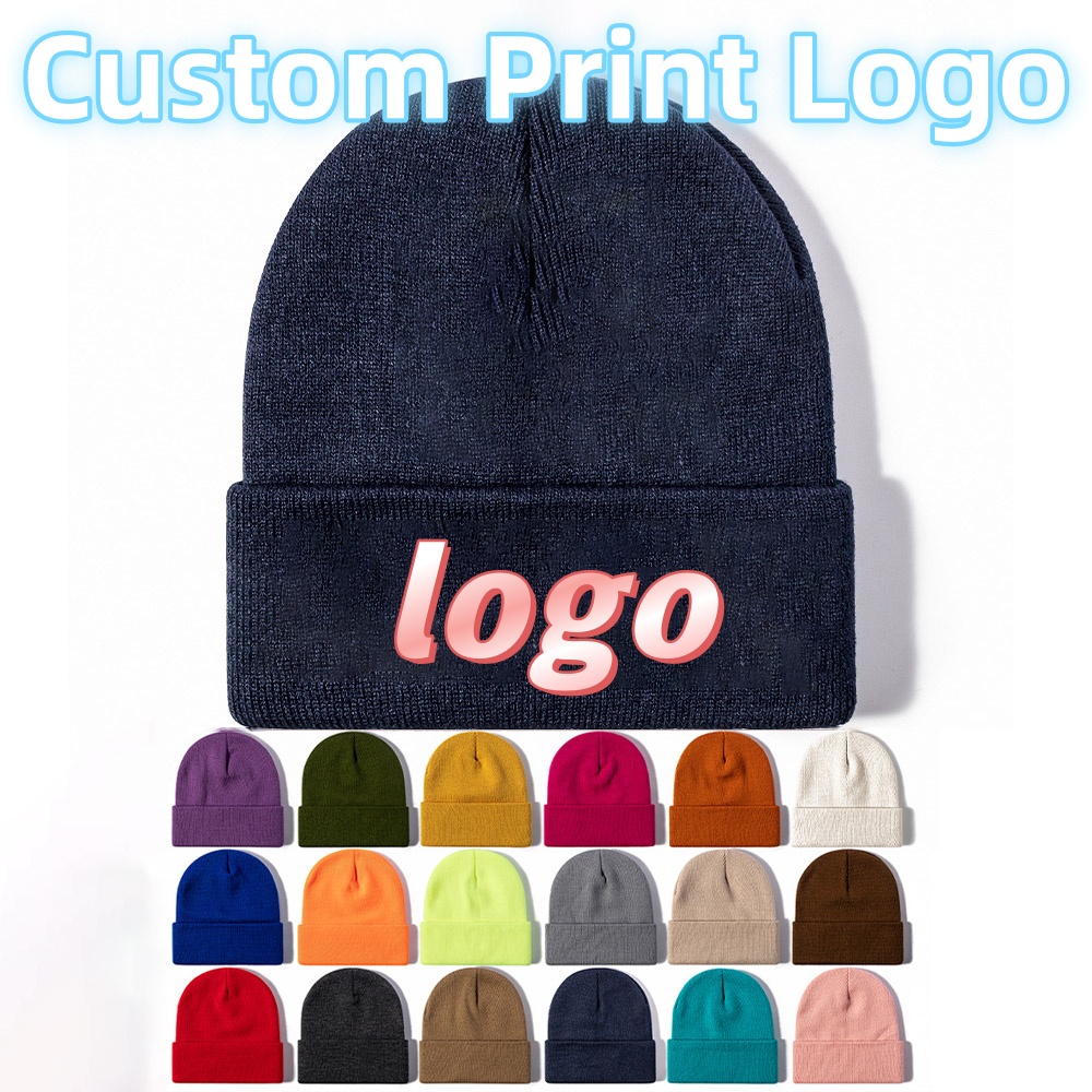 Vintage Outdoor Fashion - Topi Rajut Pria Warna Solid dengan