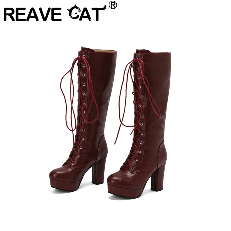 Vintage Fashion Boots - REAVE CAT Vintage sepatu bot lutut
