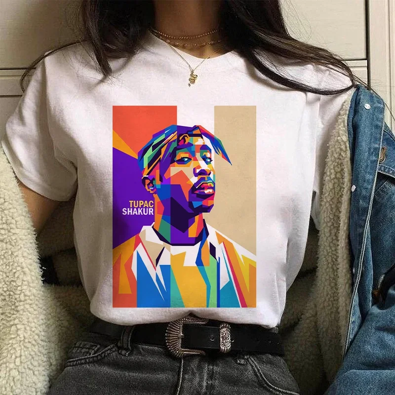 Tie Dye Shirt Vintage - Kaus Harajuku pakaian jalanan TUPAC kaus