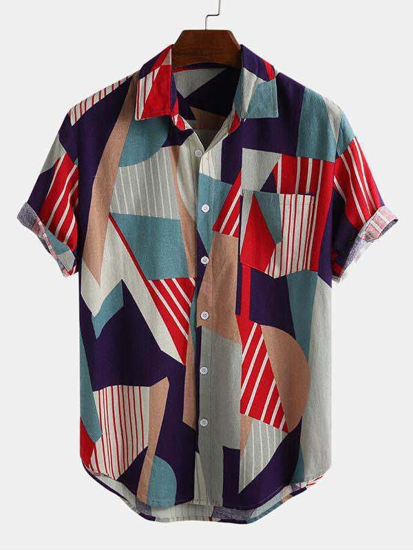 Printed Floral Shirt - Kemeja Cetak Desain Niche Kecil dengan