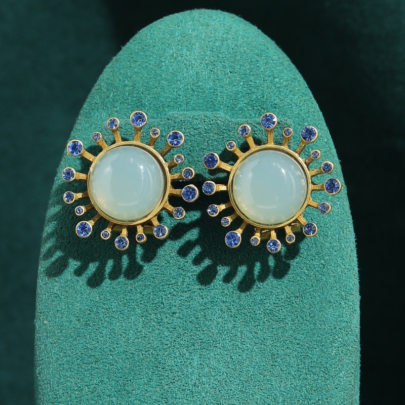 Vintage Fashion Trends 2026 - Anting Batu Agate Hijau Vintage Perhiasan