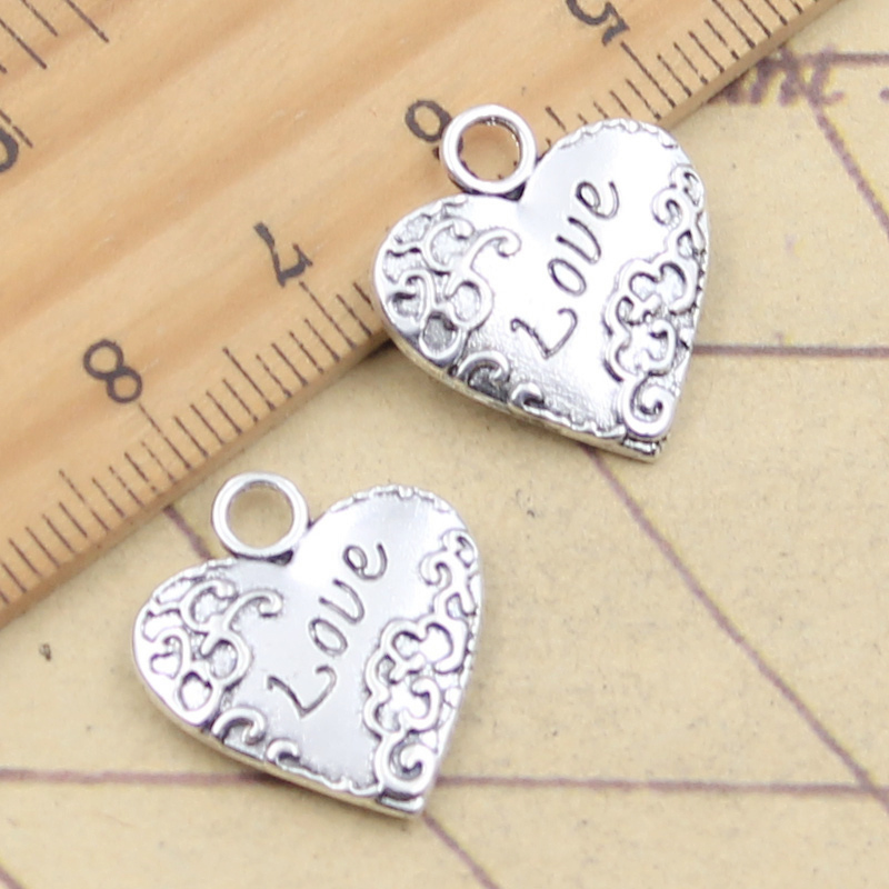Vintage Fashion Finds - 10 Buah Jimat Hati Cinta 19X18Mm