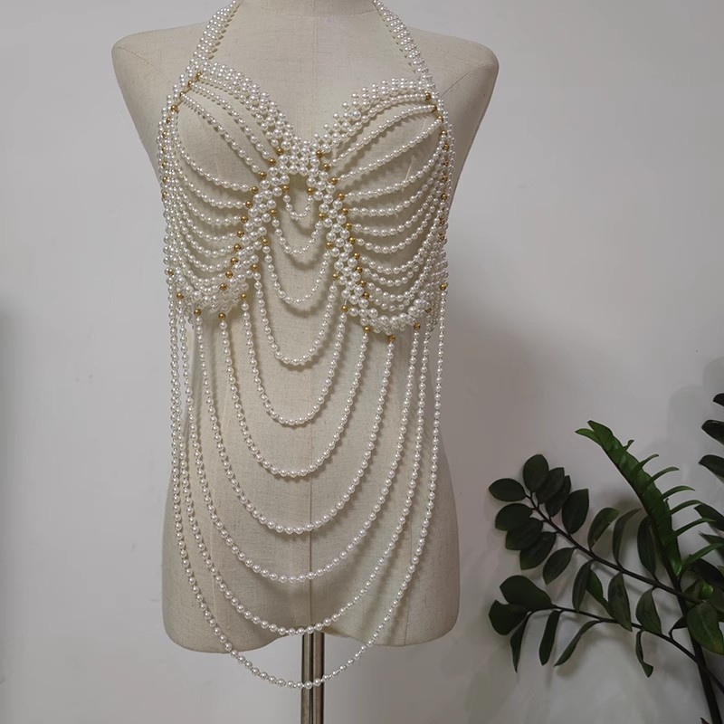 Vintage Fashion In Chinese - Pashmina Rajutan Mutiara Buatan Tangan Wanita