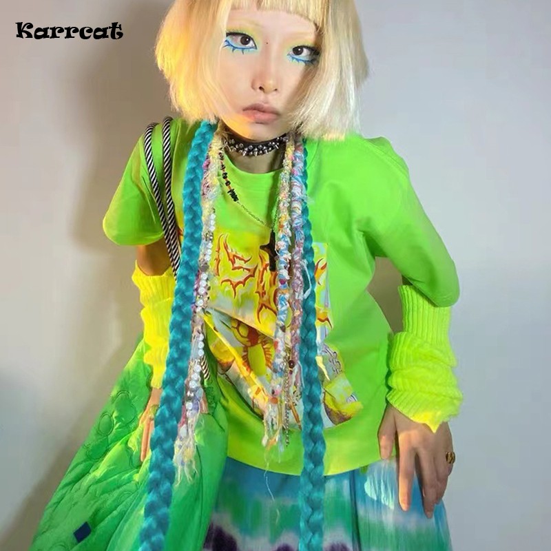 Tie Dye Shirt Vintage - Kaus Estetika Karrcat Y2k 2000S Harajuku
