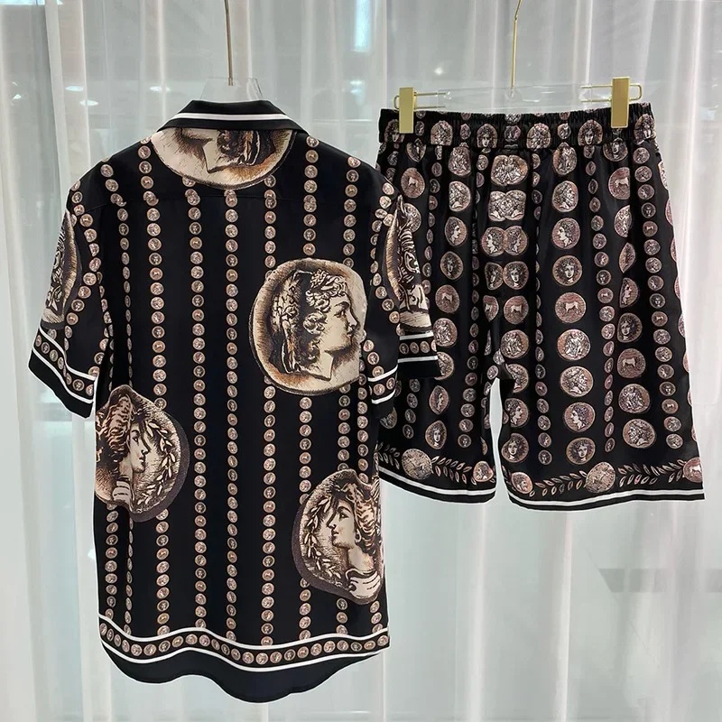 Vintage Victorian Fashion - Setelan Kemeja Pria Royal Luxury Motif