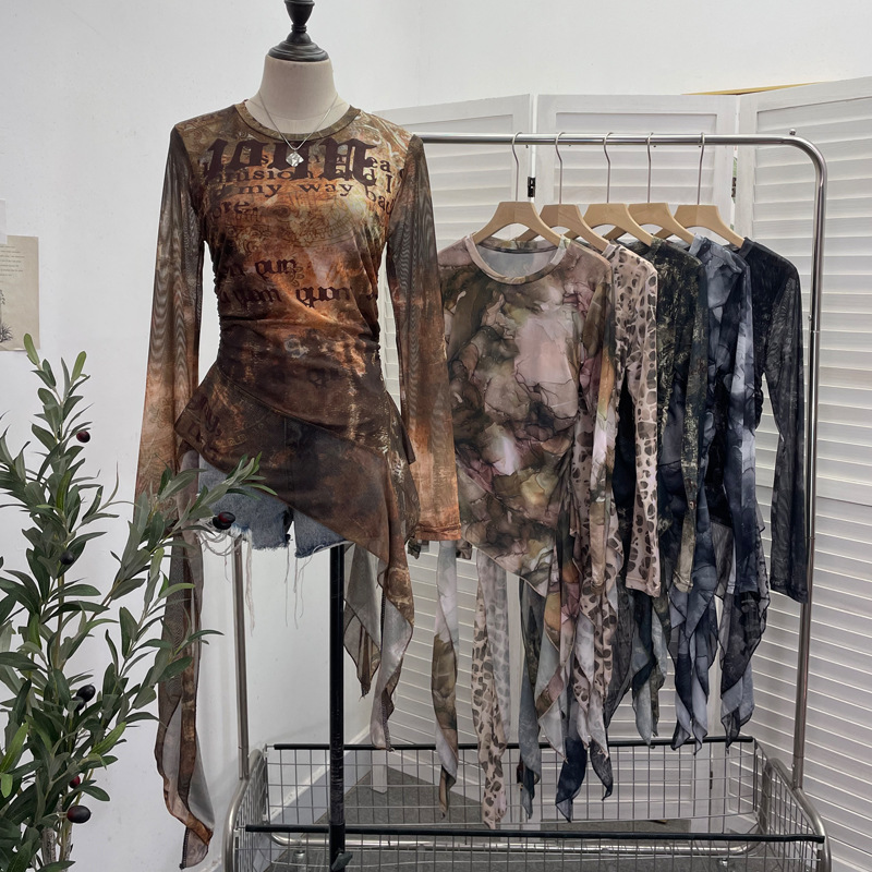 ISAROSE Y2K Kaos Jaring untuk  - Tie Dye Shirt Vintage ulasan dan harga