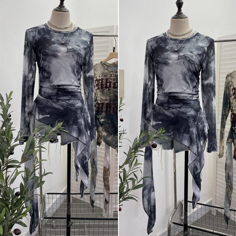 ISAROSE Y2K Kaos Jaring untuk  - Tie Dye Shirt Vintage ulasan dan harga