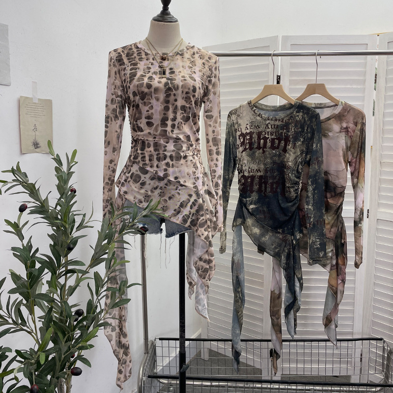 ISAROSE Y2K Kaos Jaring untuk  - Tie Dye Shirt Vintage ulasan dan harga