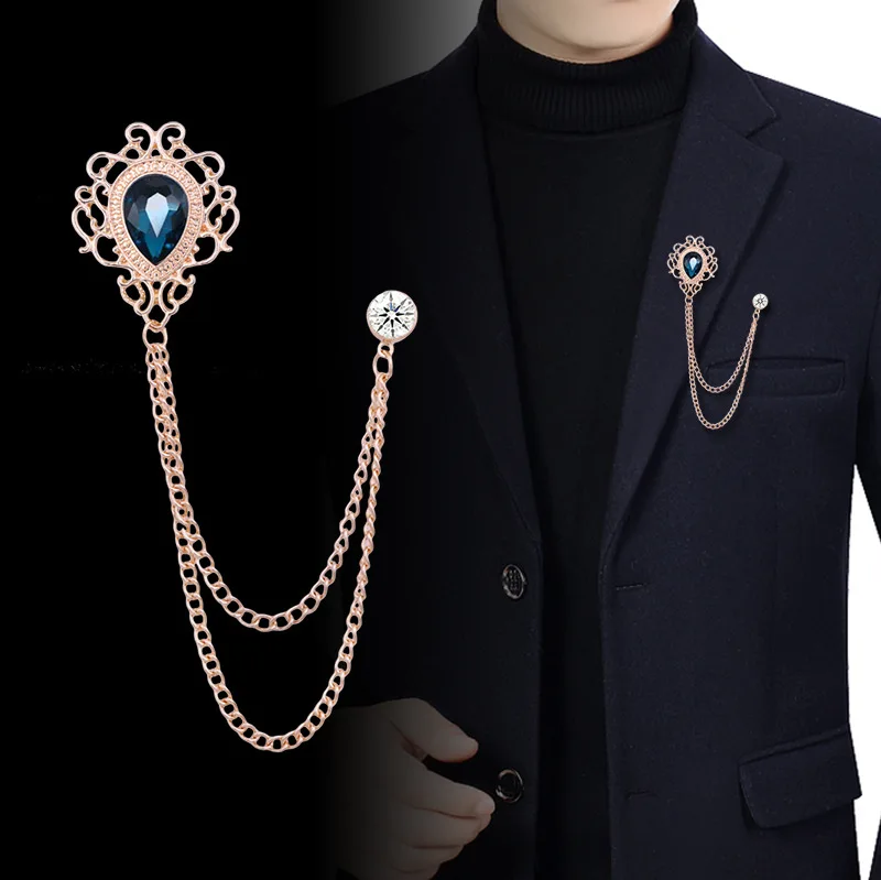 Pin Kerah Kristal Berlian Imit - Vintage Fashion For Men ulasan dan harga