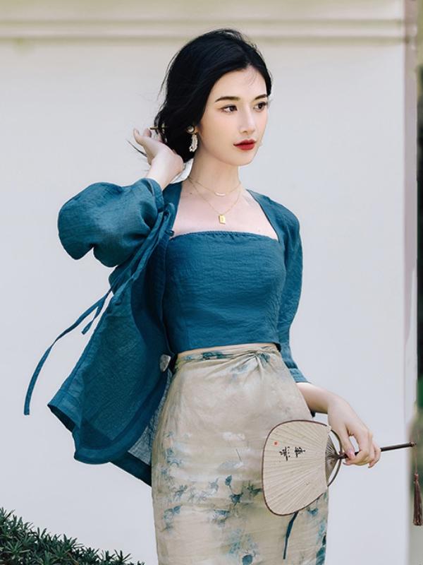 Set Rok Halter Tali Terbuka Mo - Vintage Fashion In Chinese ulasan dan harga