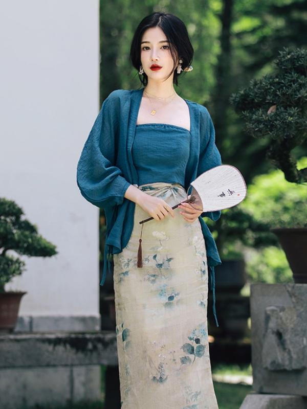 Set Rok Halter Tali Terbuka Mo - Vintage Fashion In Chinese ulasan dan harga