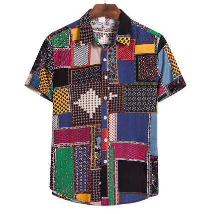 Kemeja Cetak Desain Niche Keci - Printed Floral Shirt ulasan dan harga