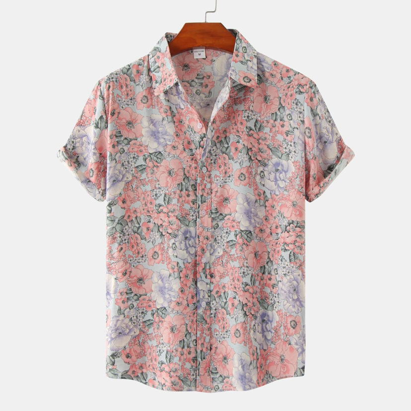 Kemeja Cetak Desain Niche Keci - Printed Floral Shirt ulasan dan harga