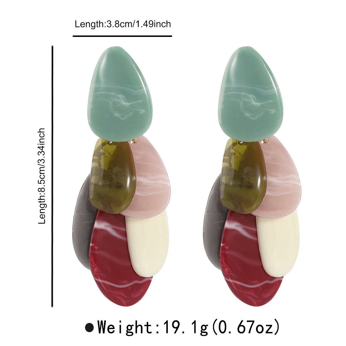 1 Pasang Anting Resin Berbentu - Vintage Fashion Trends 2026 ulasan dan harga