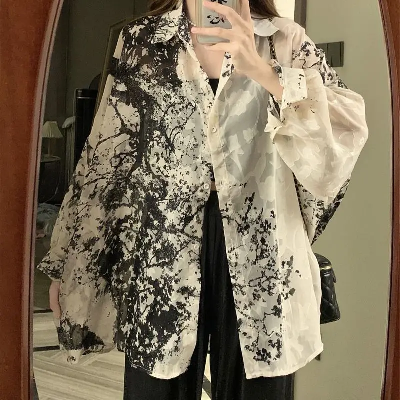 Kemeja Lengan Panjang Wanita 2 - Tie Dye Shirt Vintage ulasan dan harga