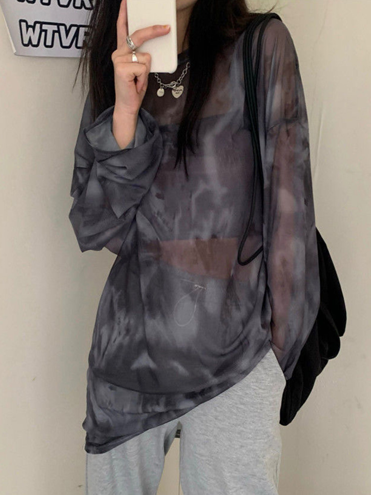Kaus wanita lengan panjang, Ka - Tie Dye Shirt Vintage ulasan dan harga