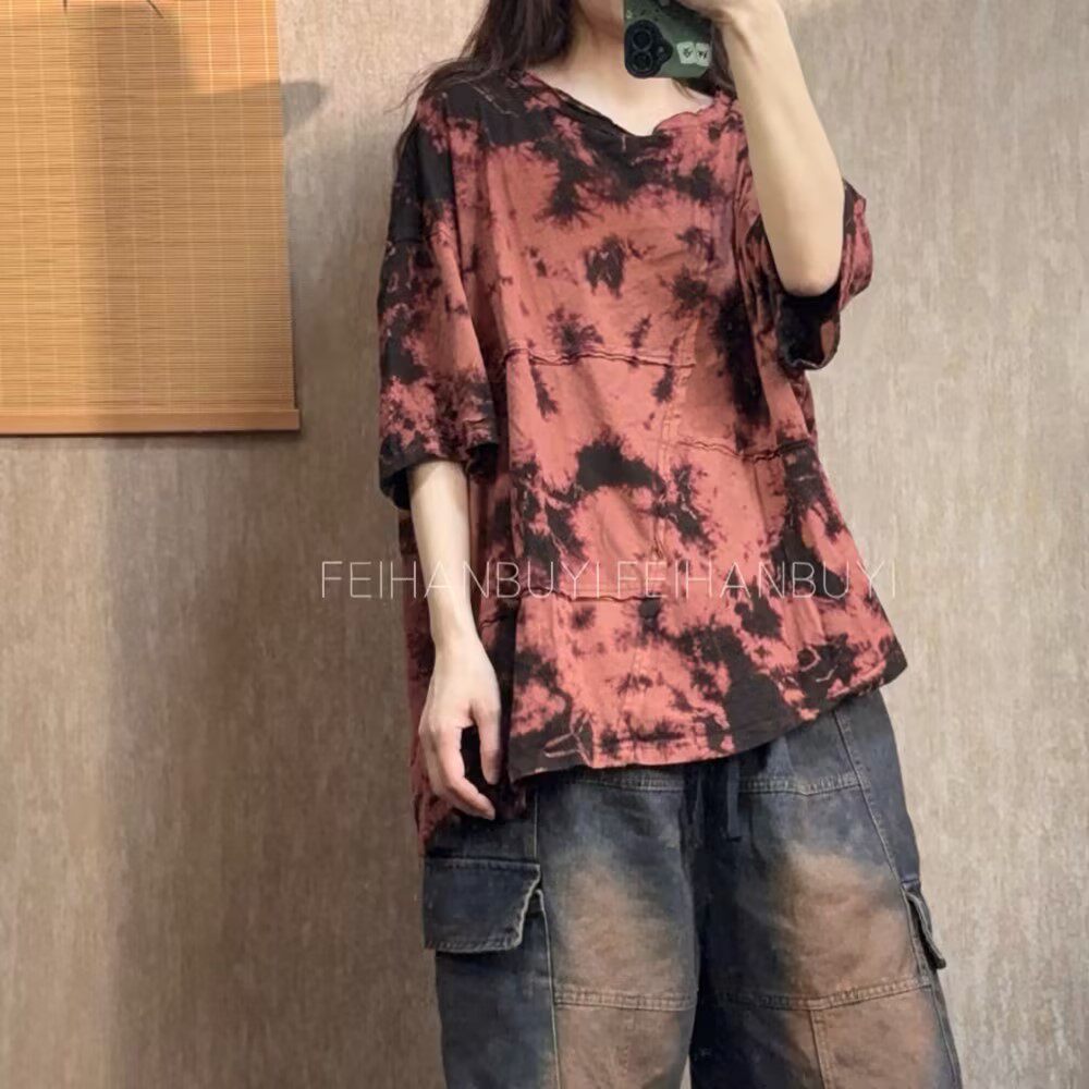 Kaus Longgar Kerah O Wanita Ga - Tie Dye Shirt Vintage ulasan dan harga