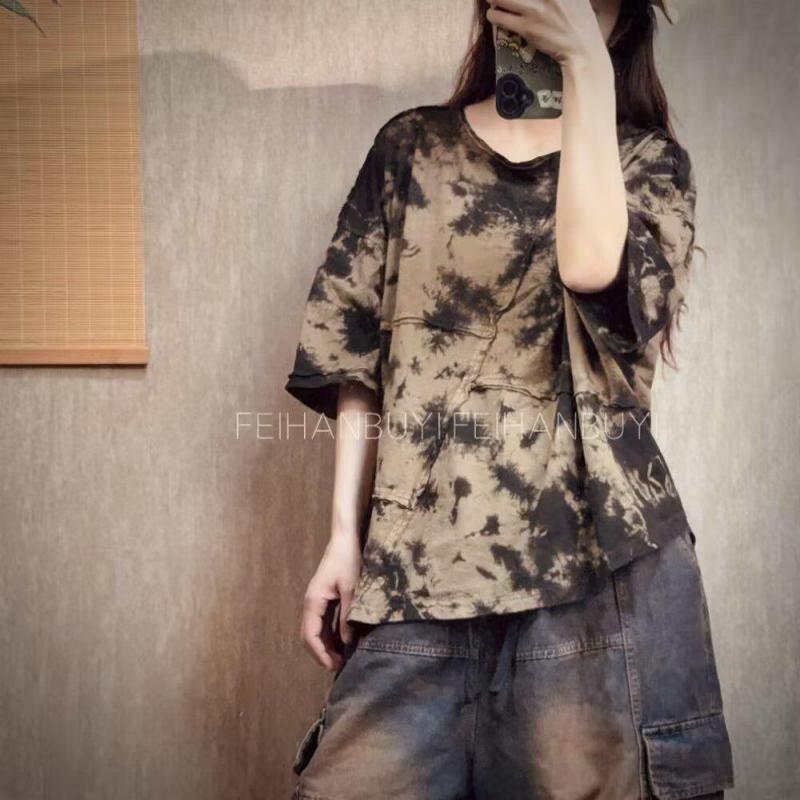 Kaus Longgar Kerah O Wanita Ga - Tie Dye Shirt Vintage ulasan dan harga