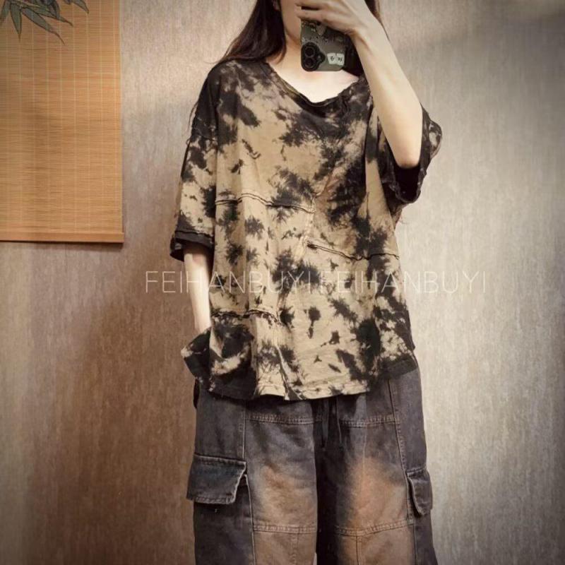 Kaus Longgar Kerah O Wanita Ga - Tie Dye Shirt Vintage ulasan dan harga