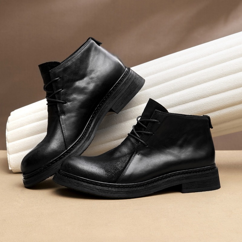 Sepatu Bot Kulit Asli Pria Vin - Vintage Fashion For Men ulasan dan harga