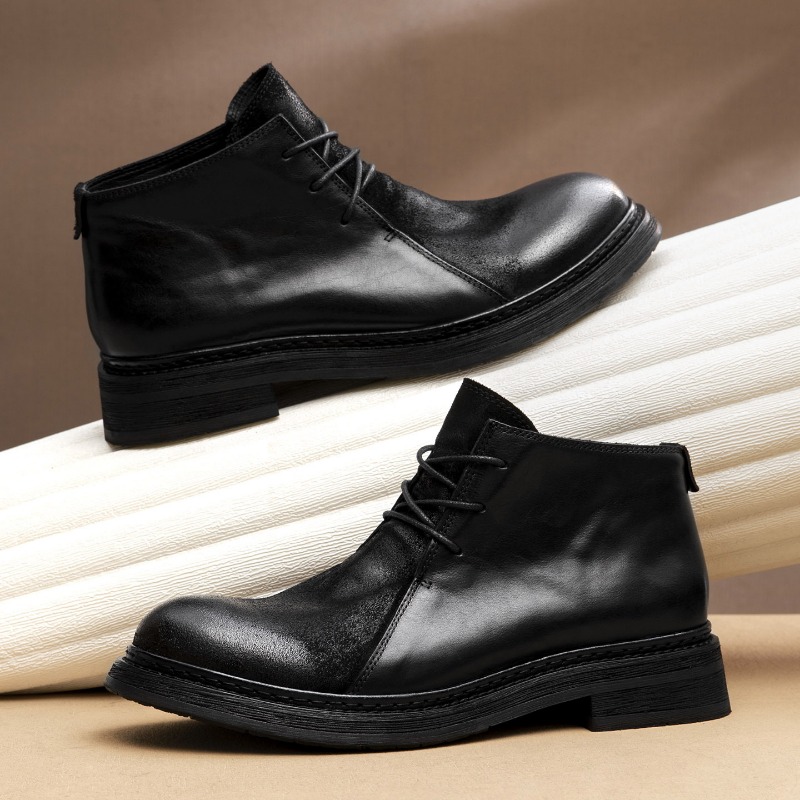 Sepatu Bot Kulit Asli Pria Vin - Vintage Fashion For Men ulasan dan harga
