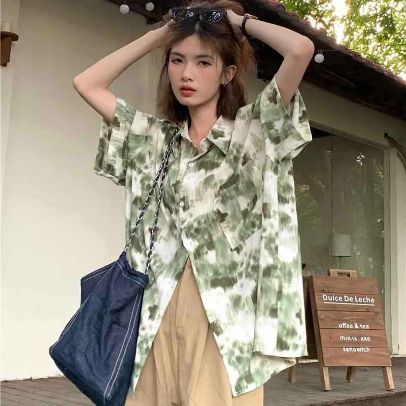Kemeja Wanita 2026, Pakaian Ja - Tie Dye Shirt Vintage ulasan dan harga