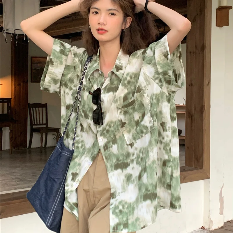 Kemeja Wanita 2026, Pakaian Ja - Tie Dye Shirt Vintage ulasan dan harga