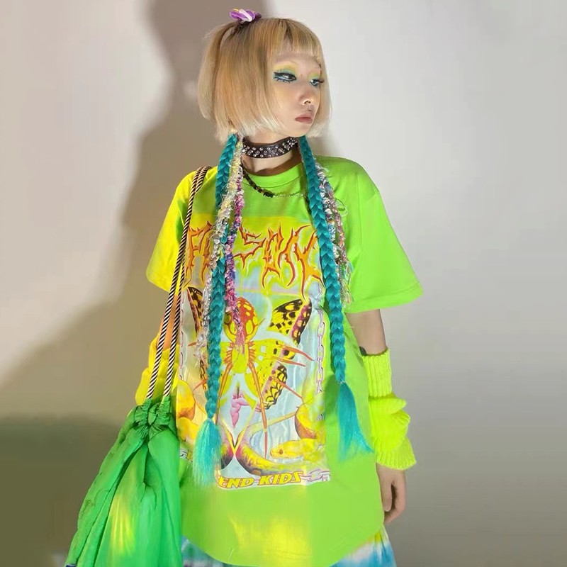 Kaus Estetika Karrcat Y2k 2000 - Tie Dye Shirt Vintage ulasan dan harga