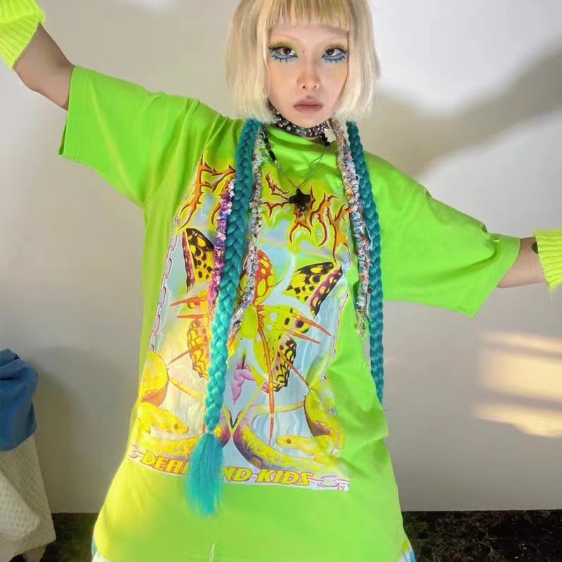 Kaus Estetika Karrcat Y2k 2000 - Tie Dye Shirt Vintage ulasan dan harga