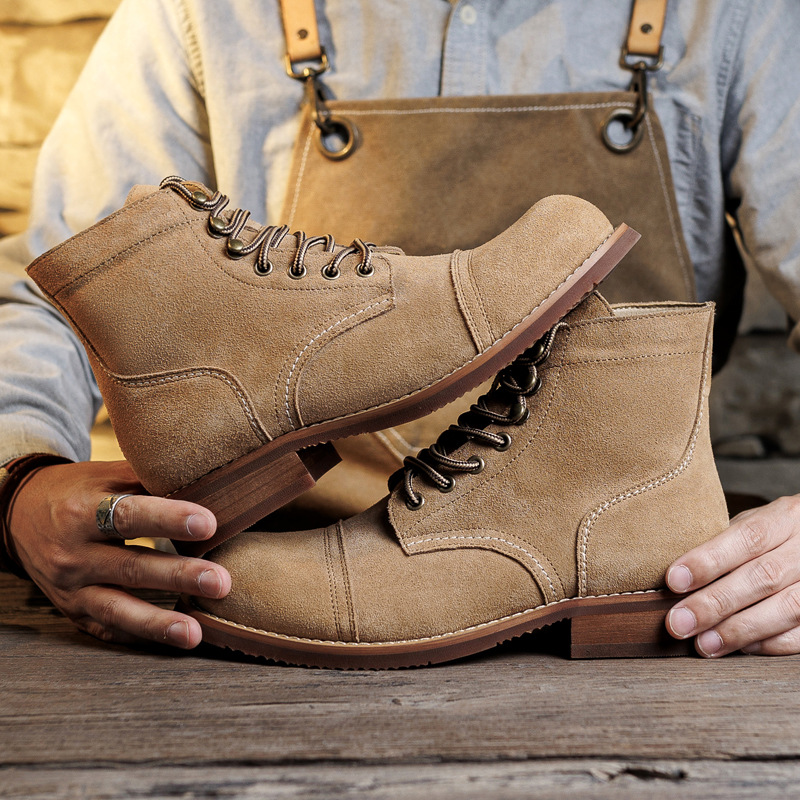 Sepatu Boot Suede Goodyear-Wel - Vintage Fashion Boots ulasan dan harga