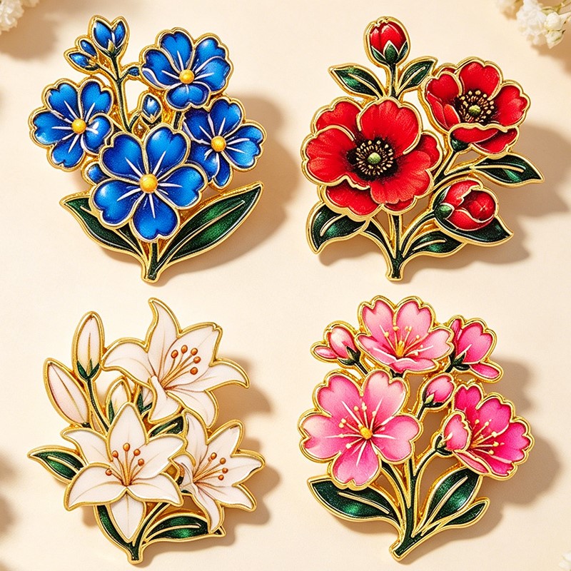 Pin Enamel Bunga Vintage Warna - Vintage Victorian Fashion ulasan dan harga