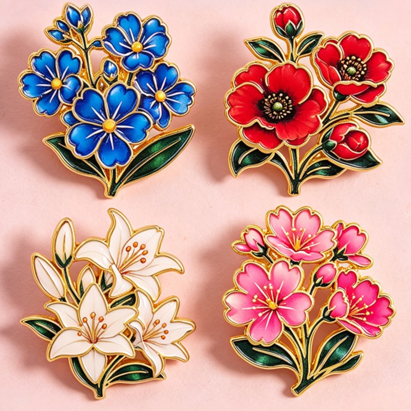Pin Enamel Bunga Vintage Warna - Vintage Victorian Fashion ulasan dan harga
