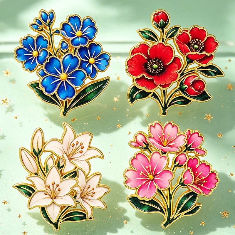 Pin Enamel Bunga Vintage Warna - Vintage Victorian Fashion ulasan dan harga