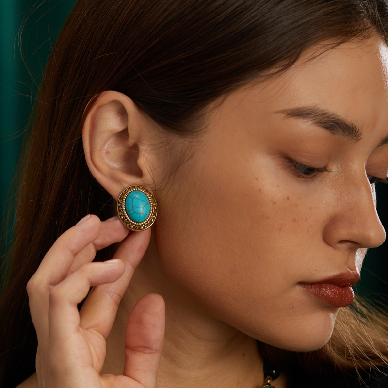 Anting-anting Stud Batu Alam B - Vintage Fashion Trends 2026 ulasan dan harga
