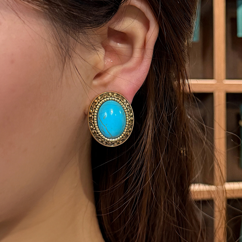 Anting-anting Stud Batu Alam B - Vintage Fashion Trends 2026 ulasan dan harga