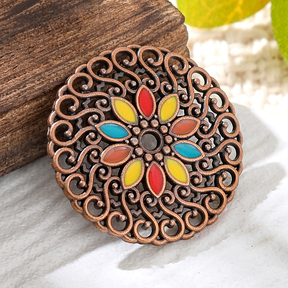 Liontin Bulat Enamel Tembaga P - Vintage Fashion Blog ulasan dan harga